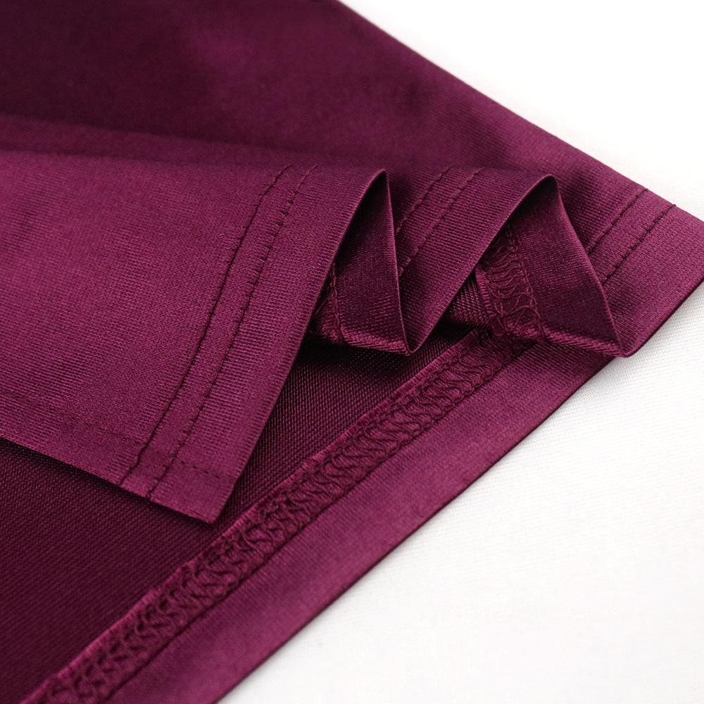 AM211217 High Waist Red Midi Evening Dress - Solid Color, Elegant Style