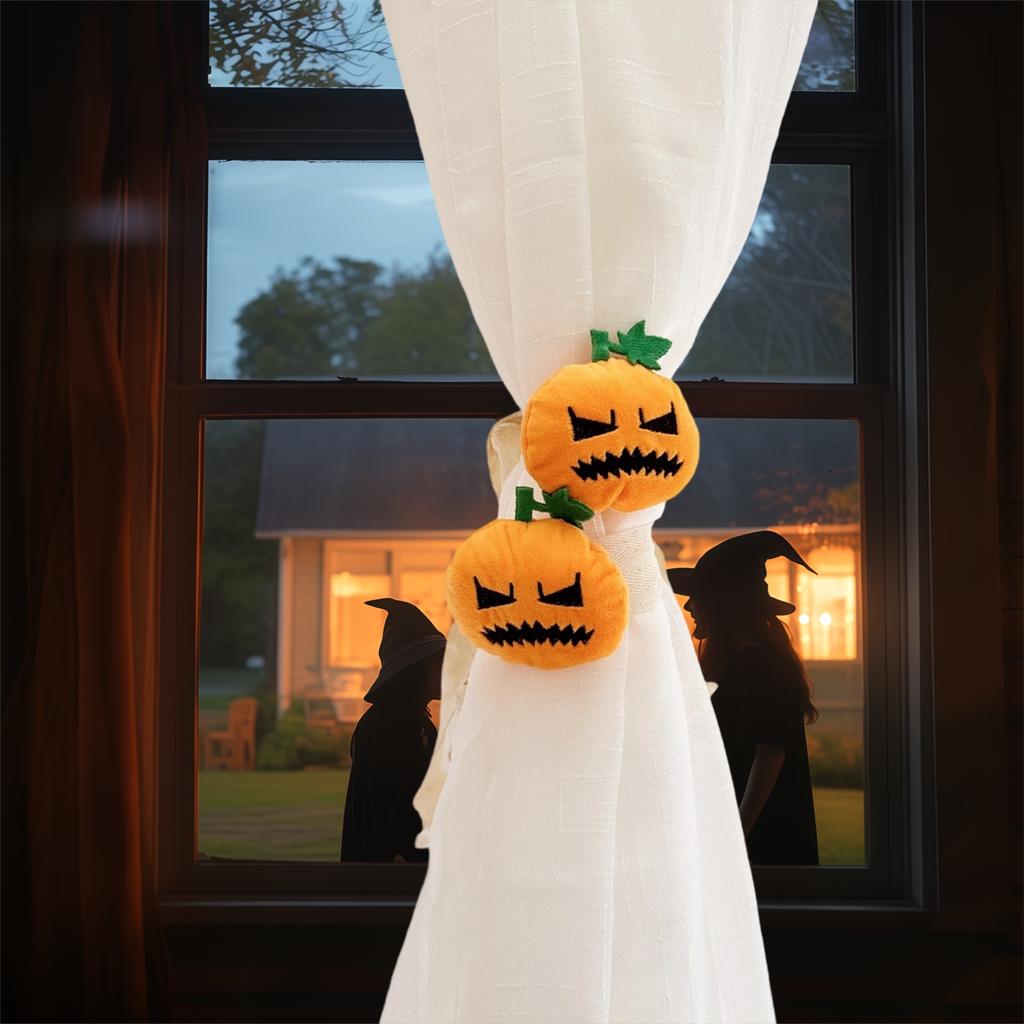 Halloween Ghost Curtain Tiebacks Adorable Plush Ghost Curtain Holdbacks for Spooky Home Decorations