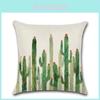 Capa de Almofada Decorativa de Cactos e Plantas Tropicais em Tecido de Algodão e Linho Ecológico