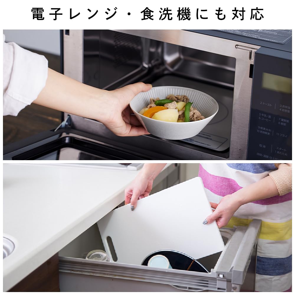 Iris Ohyama Dinnerware Set for Single Dishwasher and Microwave Safe MNW-5S 5-Piece Living, Gray,