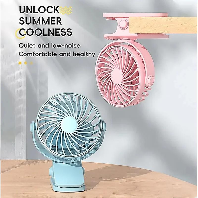Rechargeable Fan 720 ° Rotating Hanging Clip Fan with Nightlight for Easy Portability Office Bedroom Dormitory Outdoor Small F