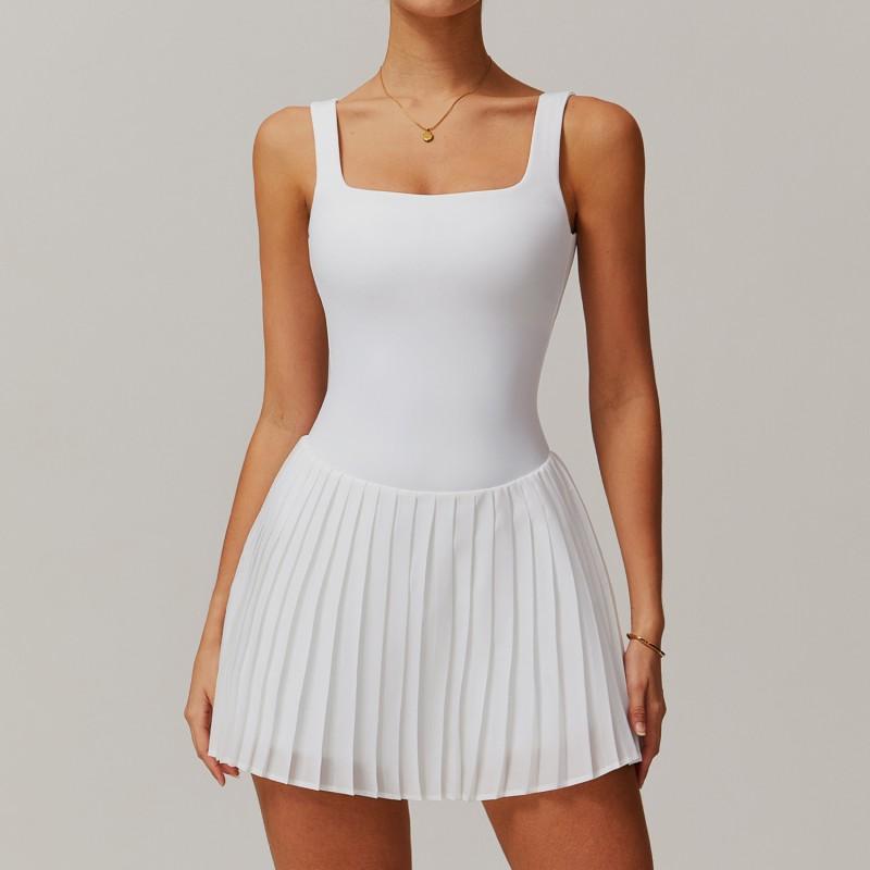 Womens Tennis Skort With Built-in Shorts 4-Way Stretch Pleated Skirt Gym Running Yoga Sport