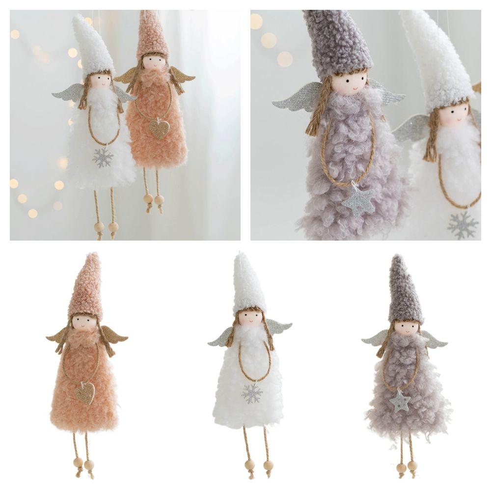 Multicolor Christmas Hanging Decoration Angel Girl Home Decoration Plush Girl Drop Ornament Festival Supplies