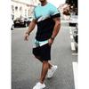 New Summer Men's Sportswear Short-sleeved T-shirt Suit Two-piece Outdoor Travel Clothing Oversized Shorts Training Clothes