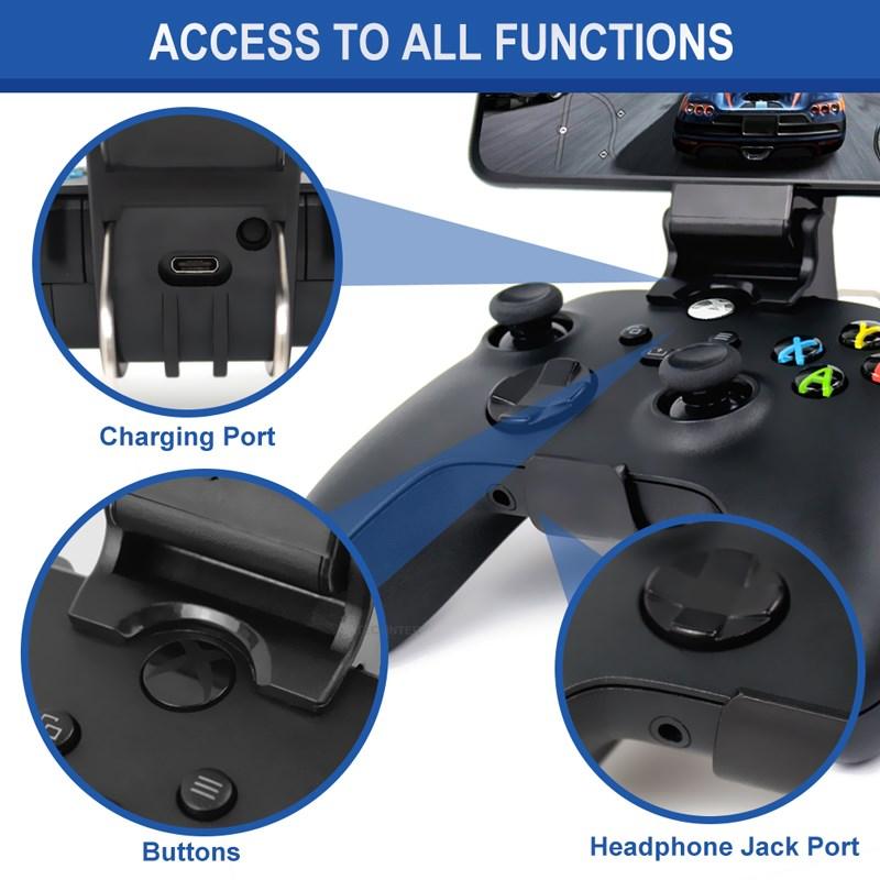 Mobile Phone Holder Clip Compatible for Xbox Series S X Controller Mount Handle Bracket For Xbox Series S/X Wireless Gamepad 5