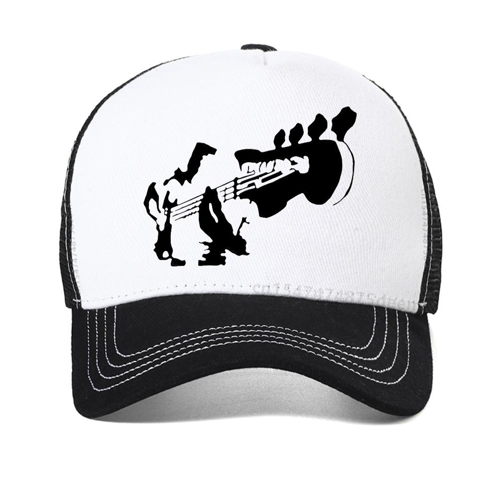 Funny Electric Bass Guitar Baseball Cap Music Hip Hop Rock Musician Guitarist Hip Hop Cap Adjustable Mesh Hats For Man