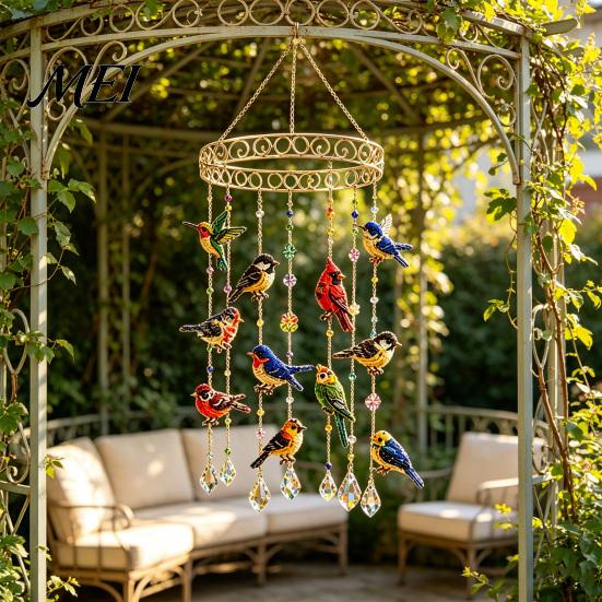 Kolibri-Themen-Dekoration Anmutiger Vogel-Windspiel, Buntes Außen-Sonnenfänger-Windspiel, Farbige Hof-Moderne Minimalistische Terrassen-Dekorationen, Gedenk