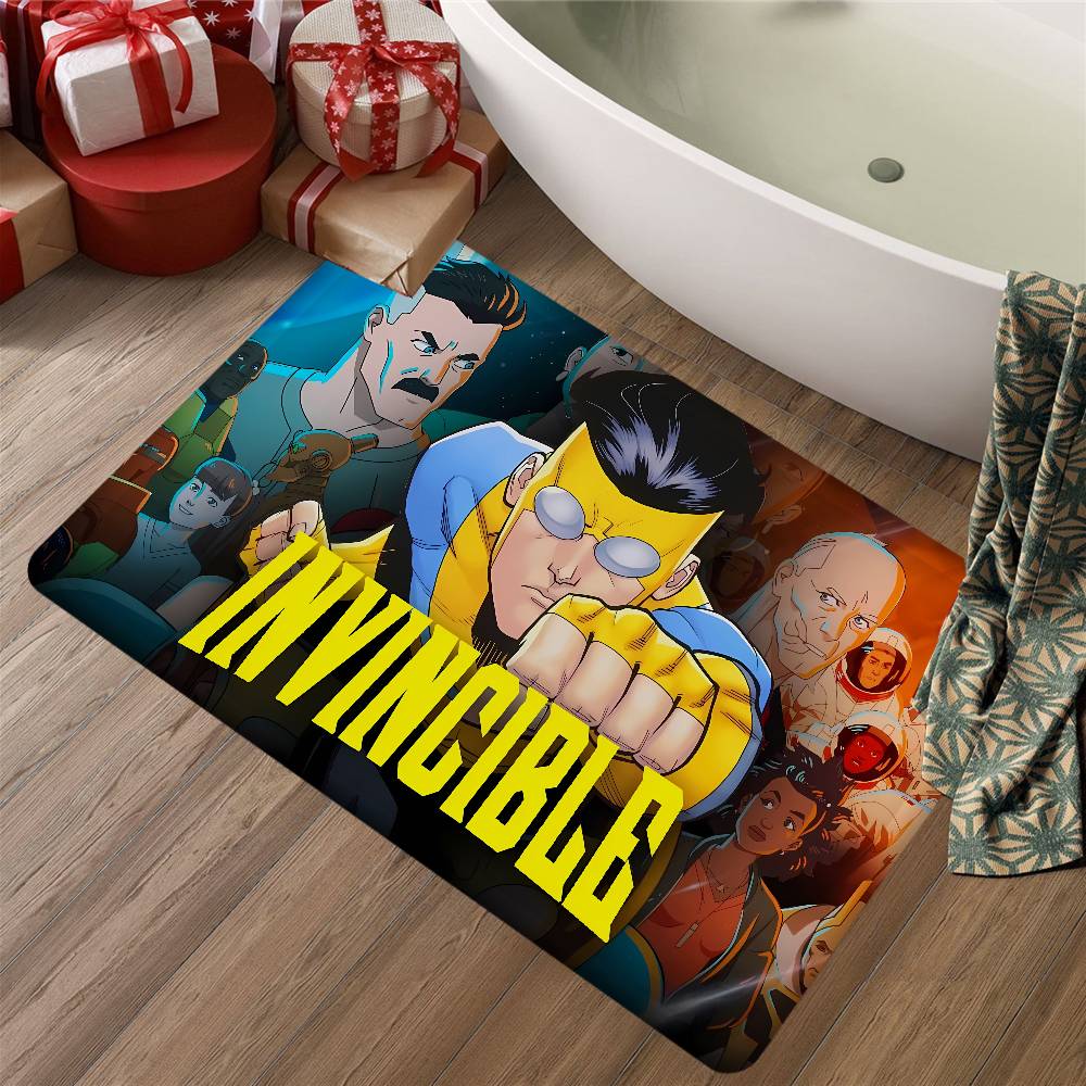 Superhero Invincible Anime Movie Door Mat Kids Room Bedroom Decoration Balcony Anti-Slip Doormat Living Room Doormat Area Rug