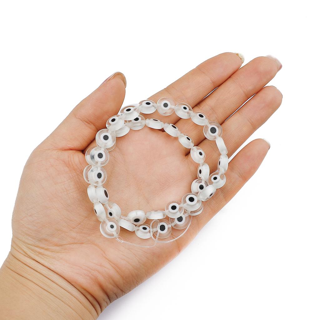 6/8/10 mm Módní barevné zploštělé korálky Evil Eye Volné Lampy Skleněné korálky pro náramek Náhrdelník Vlastní výroba šperků