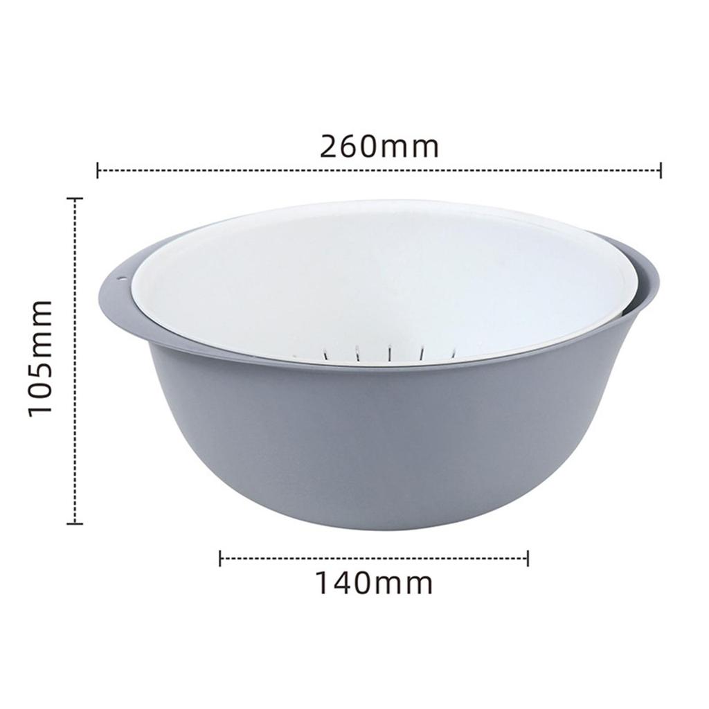 Kitchen Bowl And Strainer Set, Detachable Double-Layer Multi-Purpose Drain Basket for Mixing Noodles