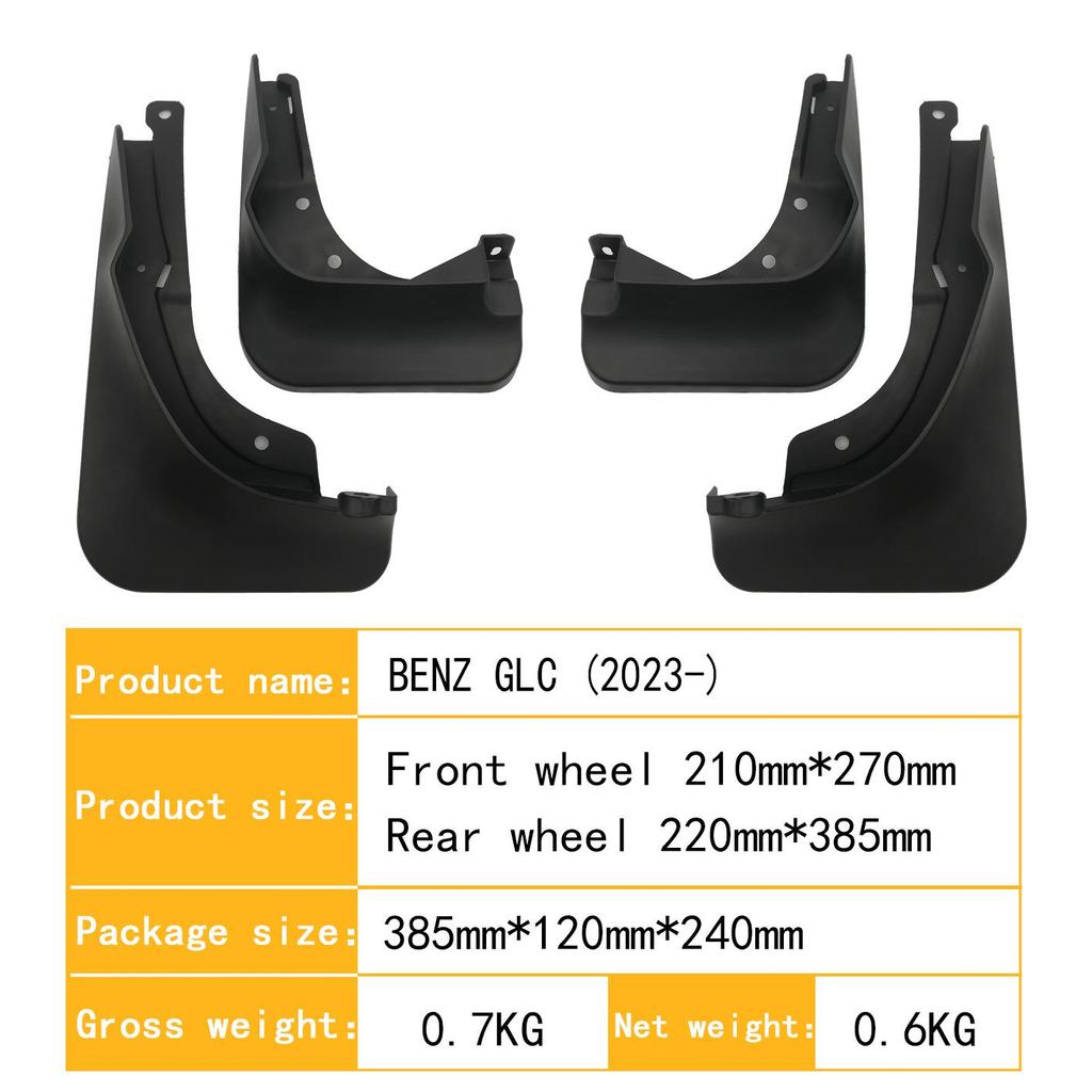 Mercedes-Benz GLC260 Wheel Arch Mudguard: Non-Destructive, Black, Fits 23 Models