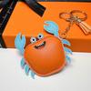 1 Pcs Simple And Fashionable Leather Crab Car Keychain Bag Creative Headphone Bag Pendant Accessories