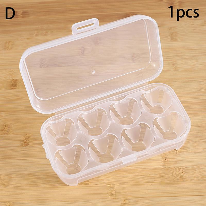 3/4/8 Grids Portable Egg Box Outdoor Transparent Egg Organizer Box For Camping Picnic Barbecue Practical Outdoor Accessories