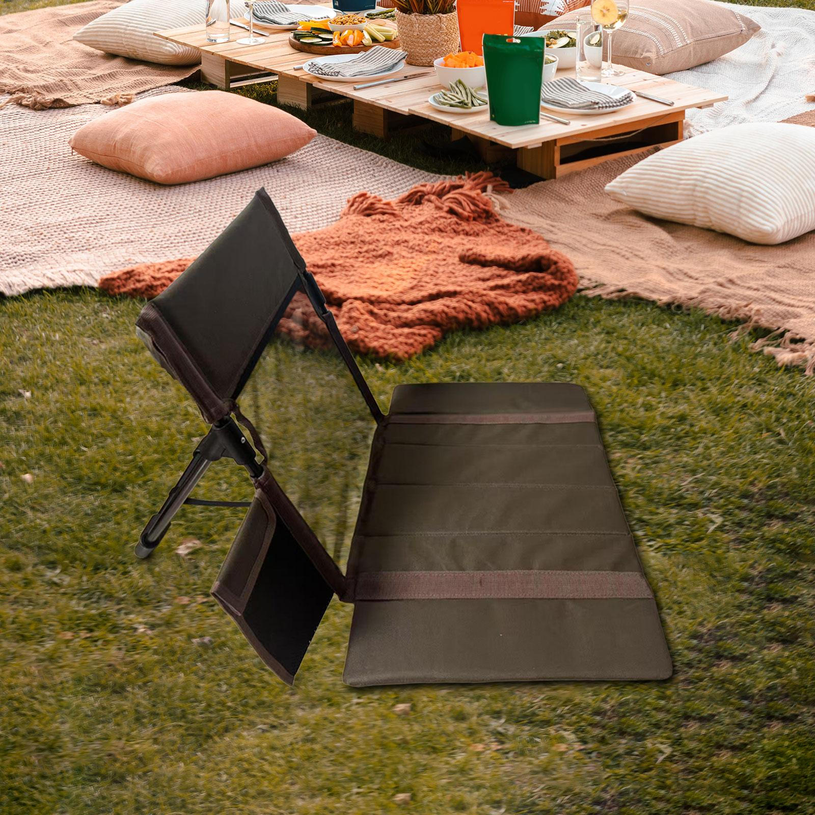 

Beach Chair with Back Support Floor Seat Camping Backrest for Traveling коричневий