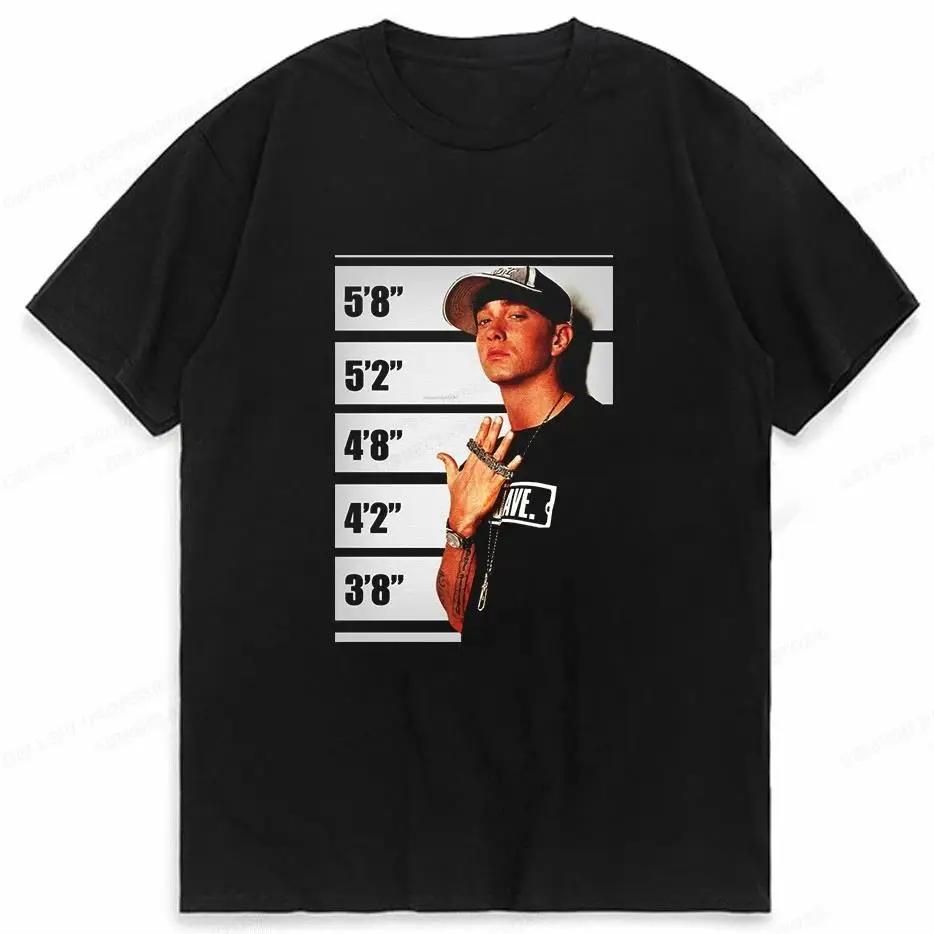 2025 Sommer Rapper Eminem Grafikbedrucktes T-Shirt Herren Retro Reine Baumwolle HipHop Mode Lässig Locker geschnittenes T-Shirt Damen