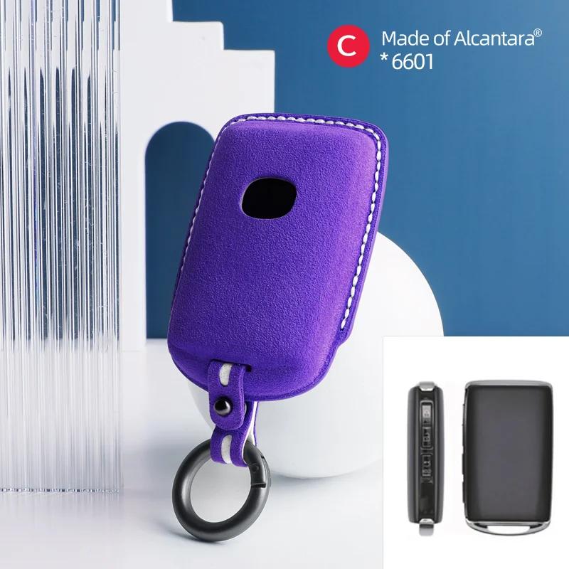 Interior Mouldings For Mazda 3 6 CX30 CX3 CX5 CX8 CX9 MX30 Car Key Case Remote Cover Shell Suede Alcantara Keychain Leather Prot