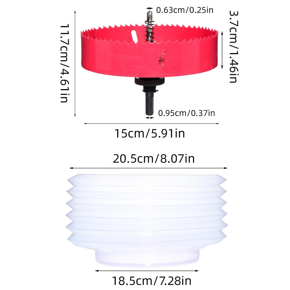 

Hole Saw Bit Dust Collector Cutter Hole Drill Bit For Drilling Wood Ceiling Drywall Plaster Fiberboard Household Engineering