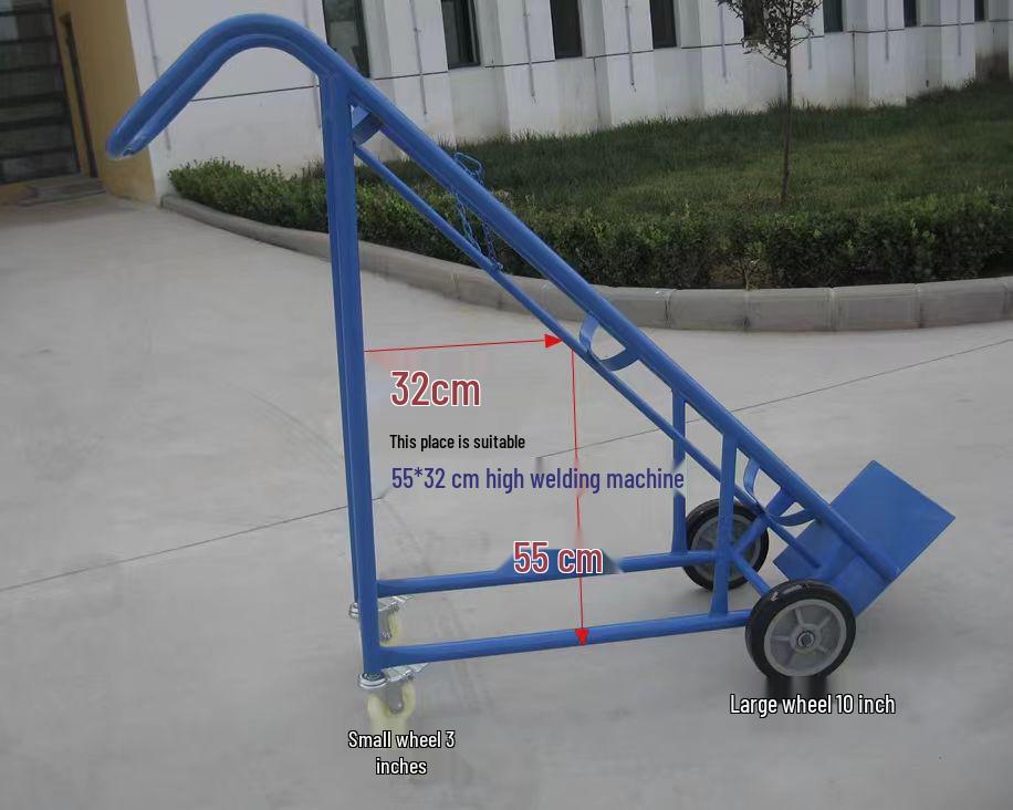 Dual-Bottle Oxygen-Acetylene Trolley: Large-Wheel Silent Foldable Cylinder Truck