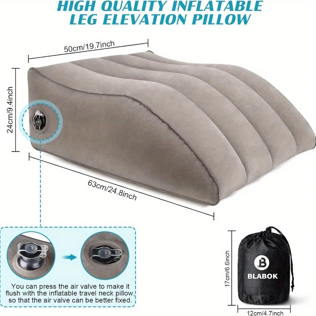 [Ergonomic Leg Pillow] Soft Polyvinyl Chloride Cushion for Hip, Foot, leg - Adjustable Height Settings for Swelling, Circulation