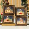 Seasonal Musical Picture Frame Feature Stmospheres LED Light Revolving Snowfalls And Durable Plastic Design