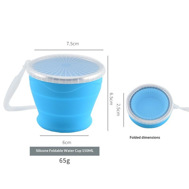 New Portable Silicone Folding Water Cup Outdoor Heat Resistant Telescopic Collapsible Foldable Mug With Lid For Travel Camping