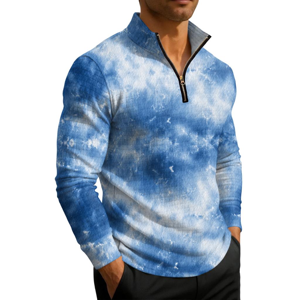 Herrstickad kvartsdragkedja med ståkrage