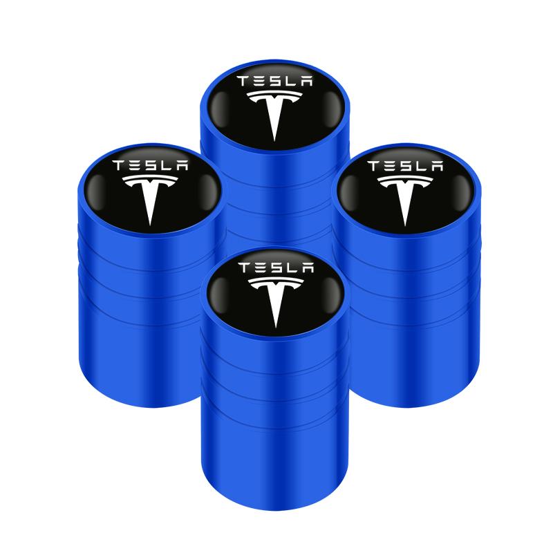

4pcs Aluminum Alloy Car Wheel Tire Valve Caps Tyre Rim Stem Covers For Tesla model 3 model X Y style Roadster MODEL S