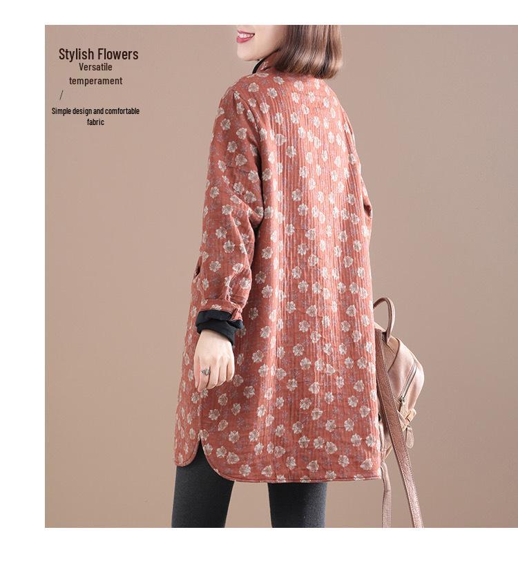 Warm Stylish 2026 Korean Plus Size Mid-Length Age-Reducing Velvet Jacket for Women