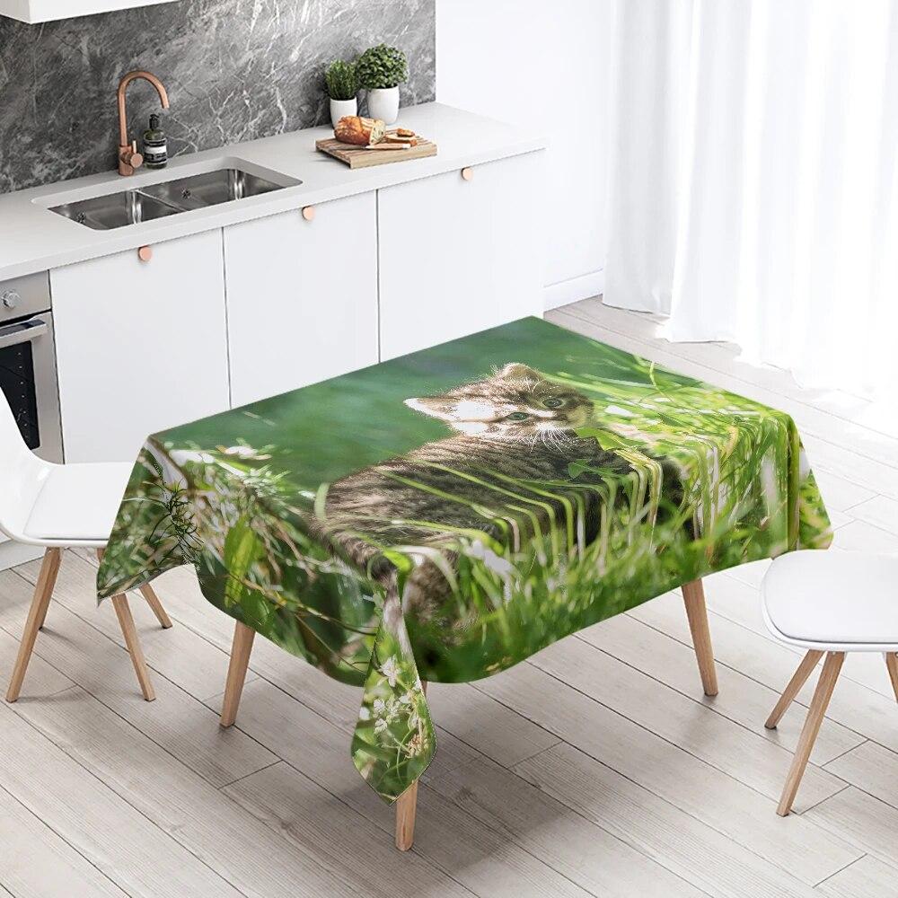 

Скатерть Conglin Cat, милый котенок, на открытом воздухе, для кемпинга, вечеринки, ресторана, украшения стола, водонепроницаемая 40x70cm