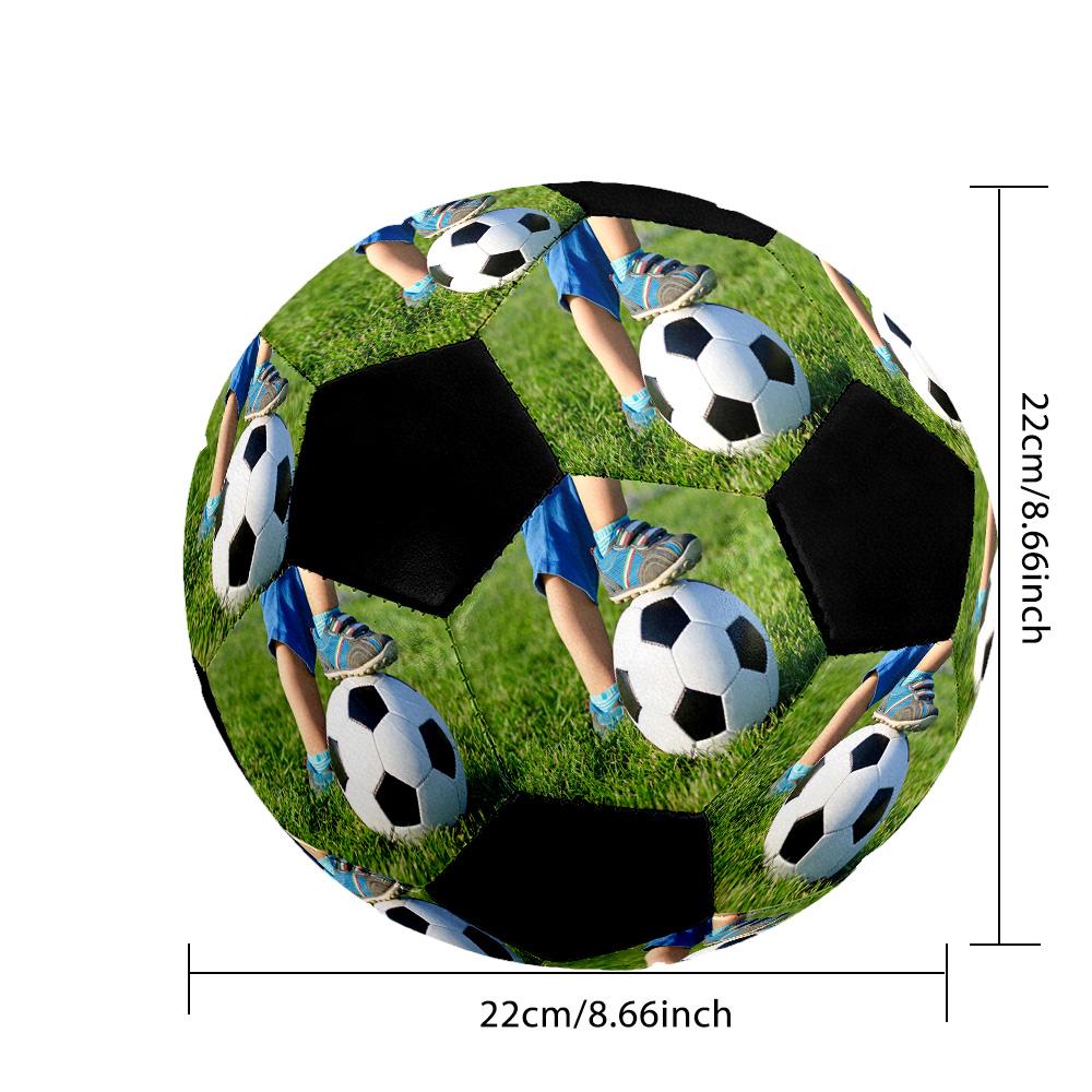 Soccer Ball Grass Customize photos Size 5 Soccer Ball Machine-Stitched Indoor/Outdoor Universal Football Perfect for Customized Gifts