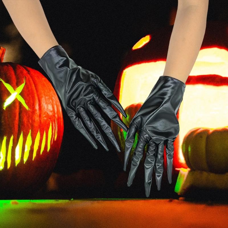 Halloween Costume Terrify Evil Claw Short Gloves for Adult Witch Gloves Masquerades Party Gloves Stage Props Accessories