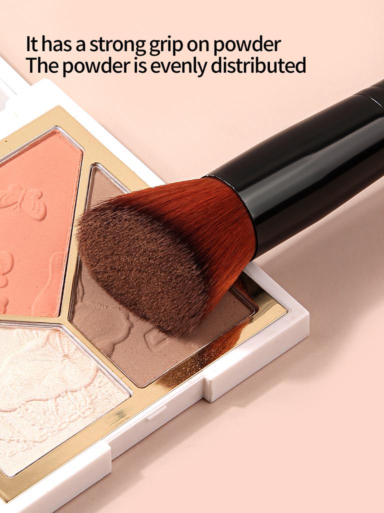 2Pcs portable multi-functional makeup brush, angled contour brush + round head blush brush, a special makeup tool for beginners