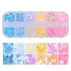 Holográfico Doce Amor Coração Nail Art Glitter Lantejoulas Brilhante Laser Fluorescente Estrela Borboleta 3D Decorações de Unhas Acessórios