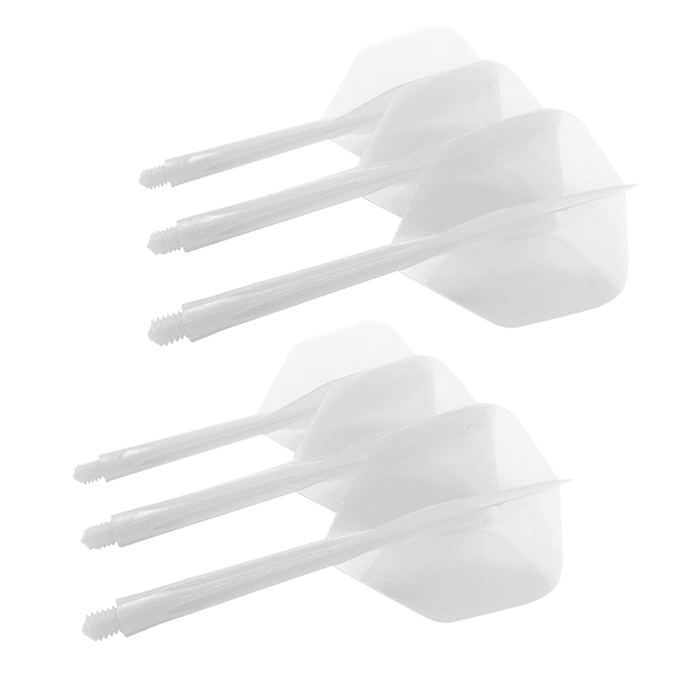 6Pcs Integrated Dart Shaft and Flights Standard Shape 2BA Screw In-one Dart Flight Anti-Fall Transparent Dart Accessories Kit