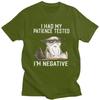 I Had My Patience Tested Im Negative Cat TShirt Pure Cotton Tee Tops Funny Sarcasm Joke Tshirt Casual ShortSleeve Clothing