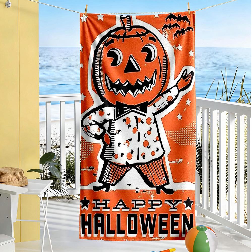 Halloween Beach Towel Soft Durable Quick-Dry Comfortable Lightweight Suitable for Sports, Travel, Swimming, Yoga, Bathroom, Beach, And Pool