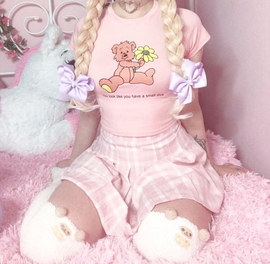 Cheeky Crop Top Teddy Pink Pastel Other Erotic Clothing