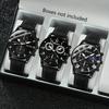 Stylish Men's Quartz Trio Watch Round Case PU Leather Strap Alloy Case Electronic Drive - 3 Piece Combination Watch