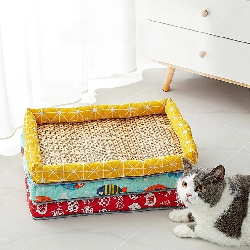 Pet Summer Mat Dog Cat Cooling Pad Moistureproof Rattan Wear Cat Mat Summer Cooling Pet Bed Quality Cool Cold 4 Size