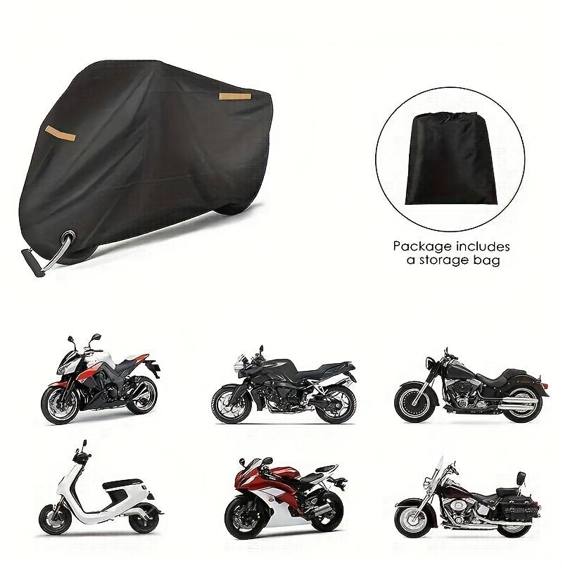 Heavy Duty 210D Oxford Motorcycle Cover - All-Weather,Anti-Theft & Reflective Strips.Universal Fit,Durable & Stylish Protection.