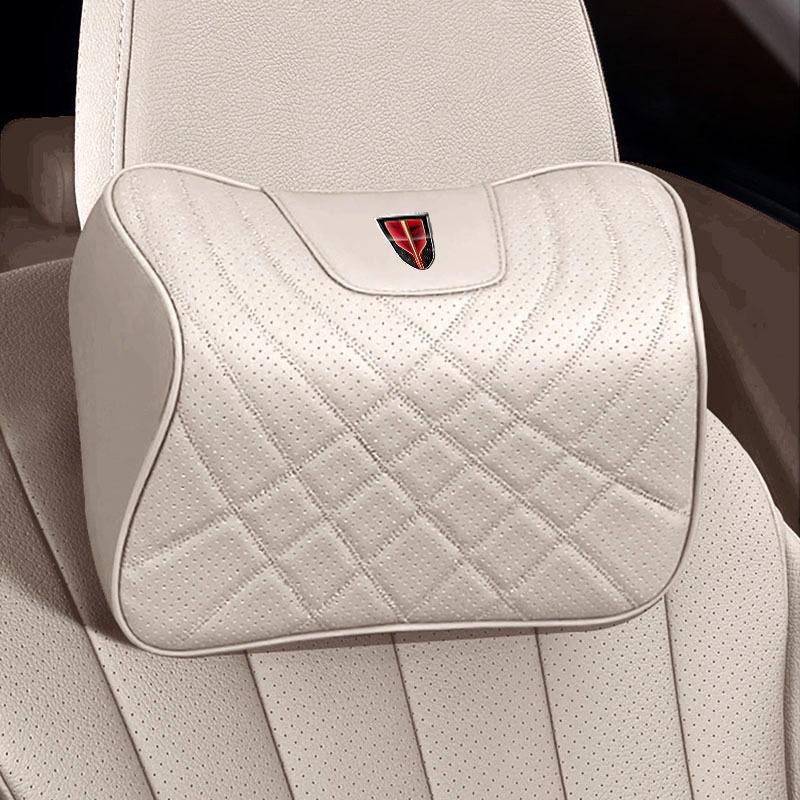 Polštář z paměťové pěny pro podporu krku a beder pro Hongqi HS5, H5, HS7, H7, H9 - Polštář na opěrku hlavy a opěradlo do auta z pravé kůže