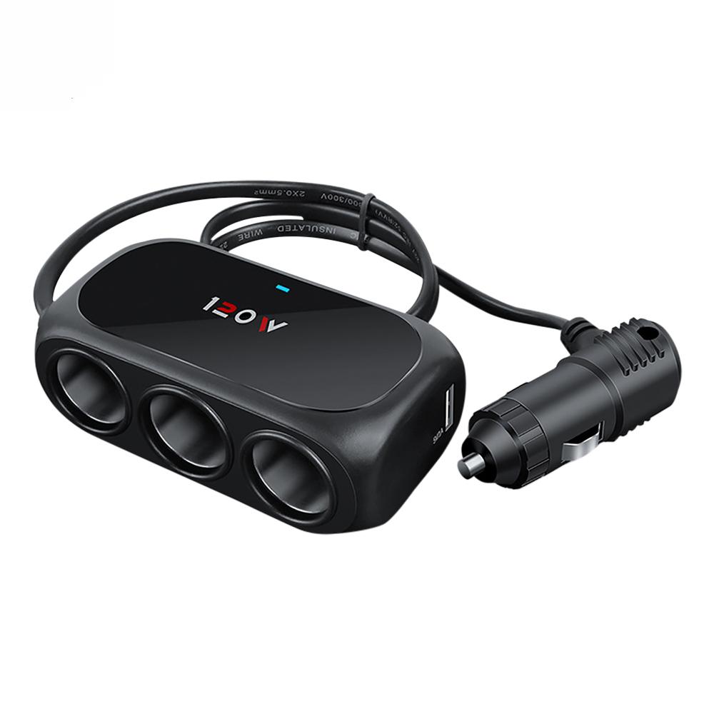

Новый 3 в 1 двойной USB разъем 120 Вт автомобильный прикуриватель разветвитель 12 В 24 В быстрое зарядное устройство телефон адаптер питания для автомобильного видеорегистратора GPS чёрный