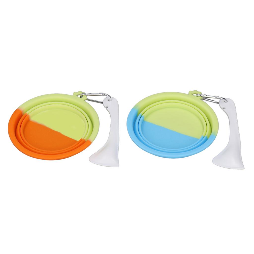 2 Stück Faltbare Haustier-Reisenäpfe für Hunde Katzen Silikon Tragbarer Haustier-Futter-Wassernapf für