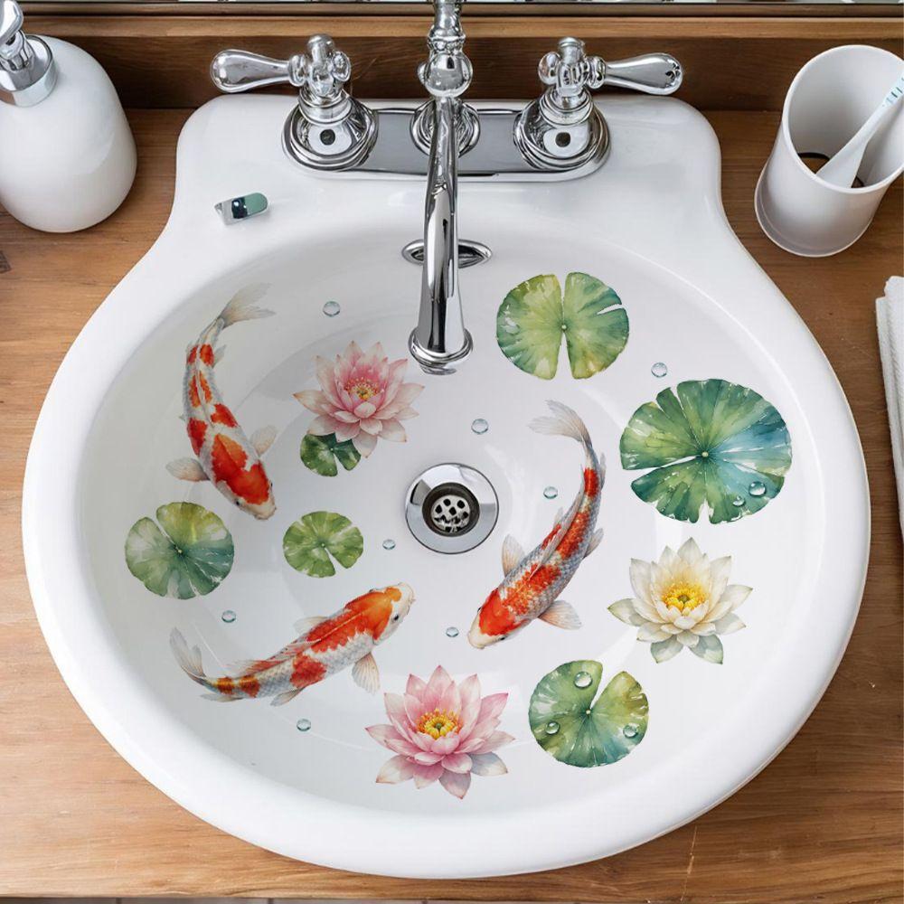 PVC Bathtub Decal Waterproof Koi Fish Sticker High Quality Sink Sticker