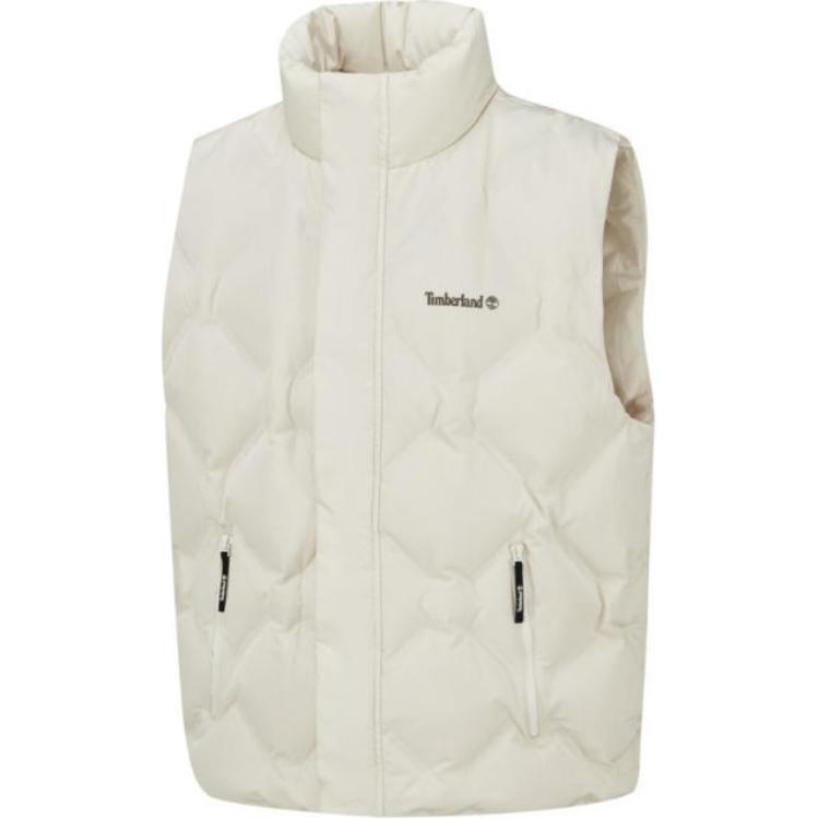 

Timberland Comfortable Stand Collar Logo Sports Vest Men Vests White A5RPE-EFL XL