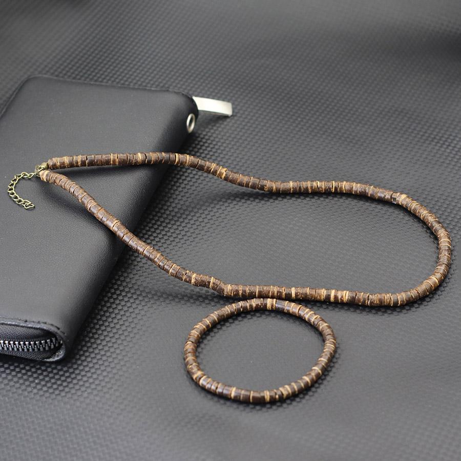 New 5 Styles 2Pcs/Set Natural Coconut Beads Necklace Men Meditation Healing Collar Cool Riding Neck Accessories Father Day Gift