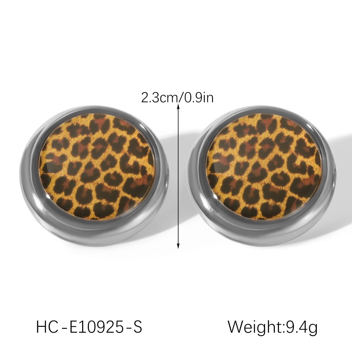 

Квадратные серьги с леопардовым принтом из 18-каратного золота - Нержавеющая сталь, Не выцветающие, Смелый титановый дизайн, Женская мода.