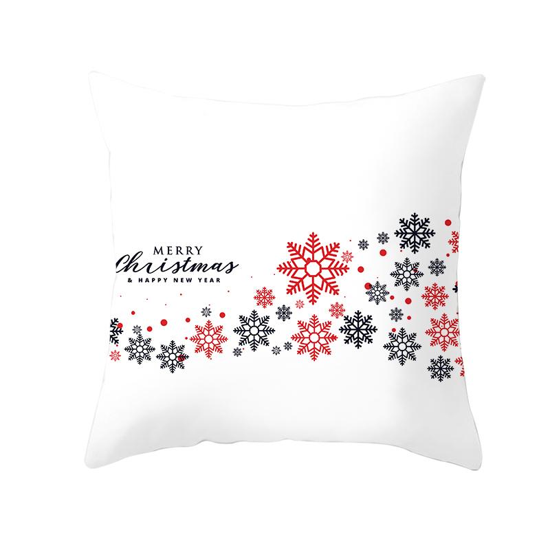 White Christmas Pillow Case Cute Santa Claus Elk   Cover Winter Snowflake Decorative Cases