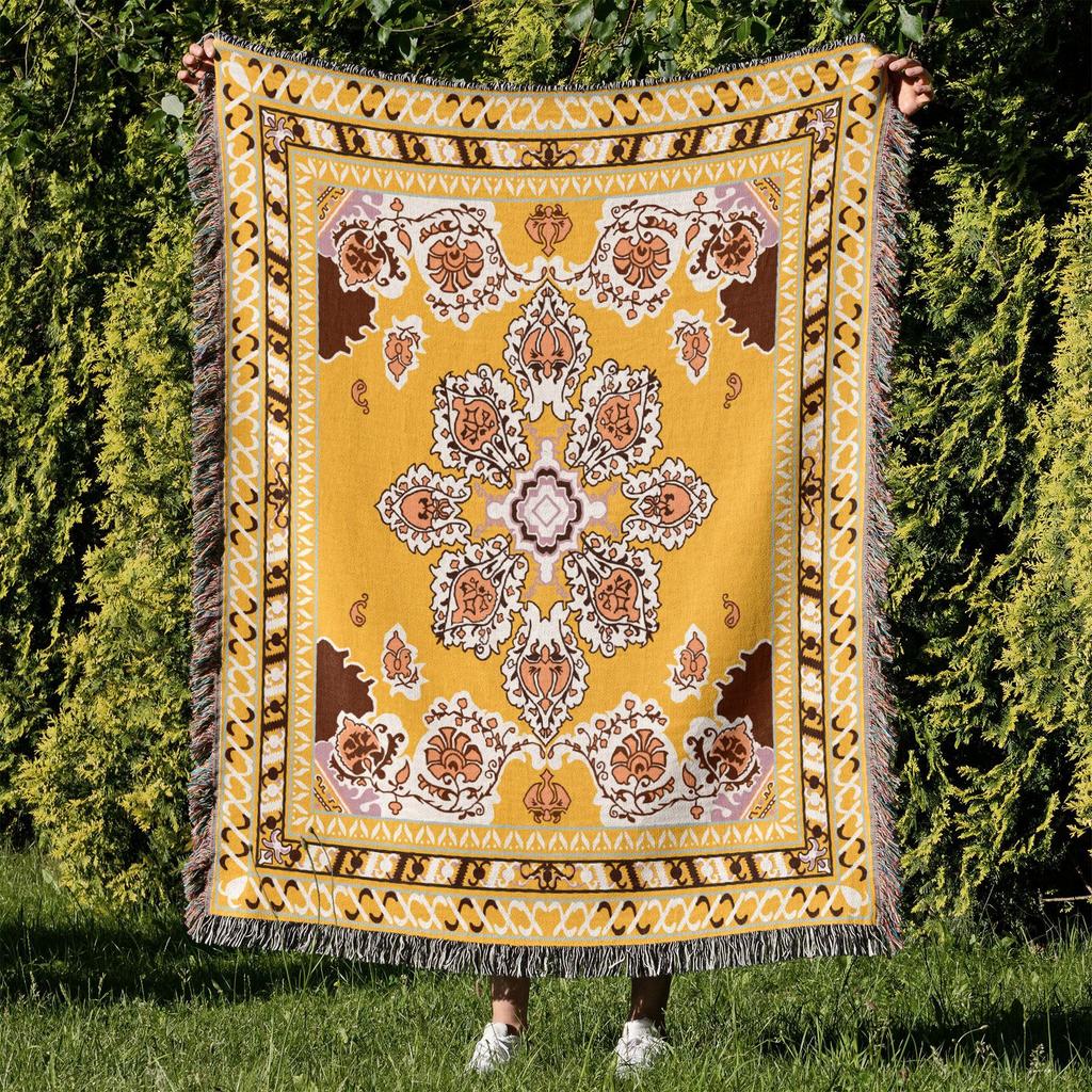 Tribal Leinen Decken Karierte Gestrickte Outdoor Teppiche Camping Picknick Decke Boho Dekorative Bettdecken Sofamatten Reise Teppich Quaste
