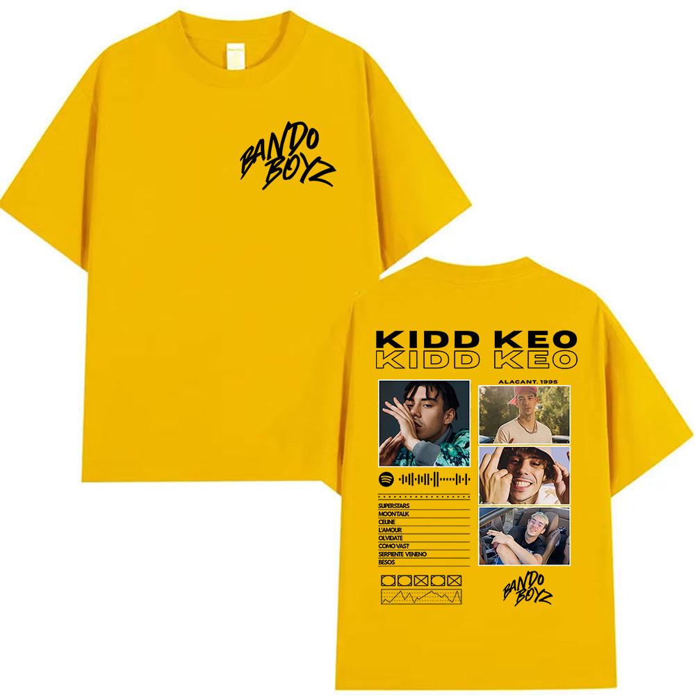 Rapper Kidd Keo Bando Boyz Album 2025 Graphic TShirts Mens Vintage Fashion Oversized Cotton T Shirt Hip Hop Clothing Tshirts
